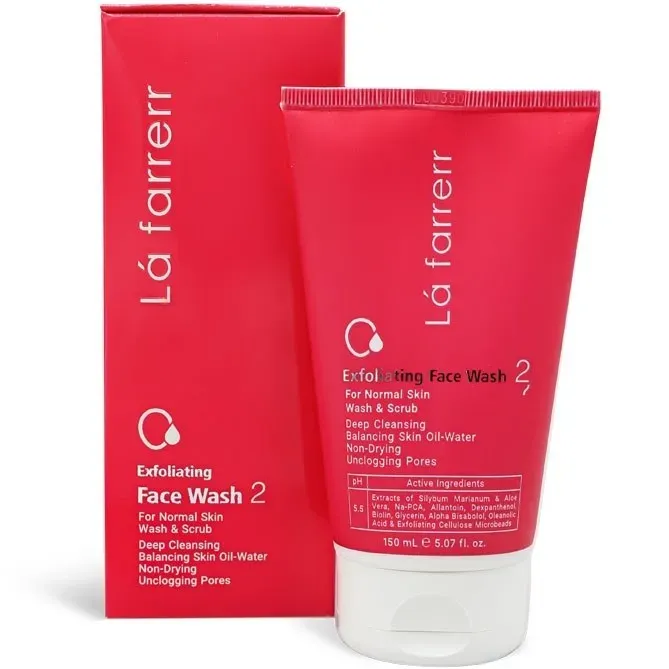 ژل شستشوی صورت لافارر 2 مخصوص پوست نرمال ا Lafarrerr 2 Exfoliating Face Wash For Normal Skin