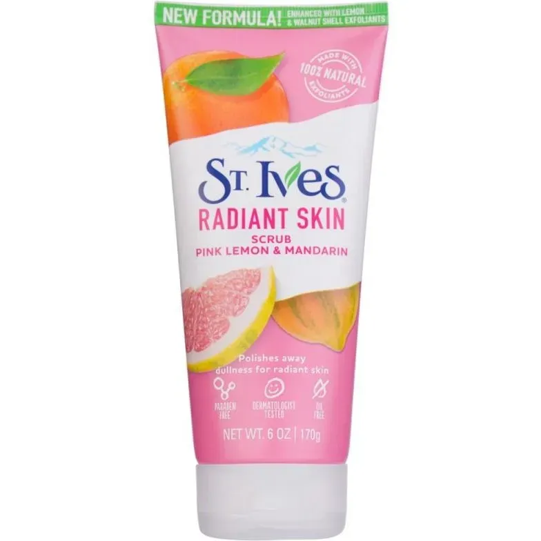 اسکراب صورت روشن کننده پرتقال و لیمو سینت ایوز ا St.Ives Radiant Skin Pink Lemon & Mandarin Scrub