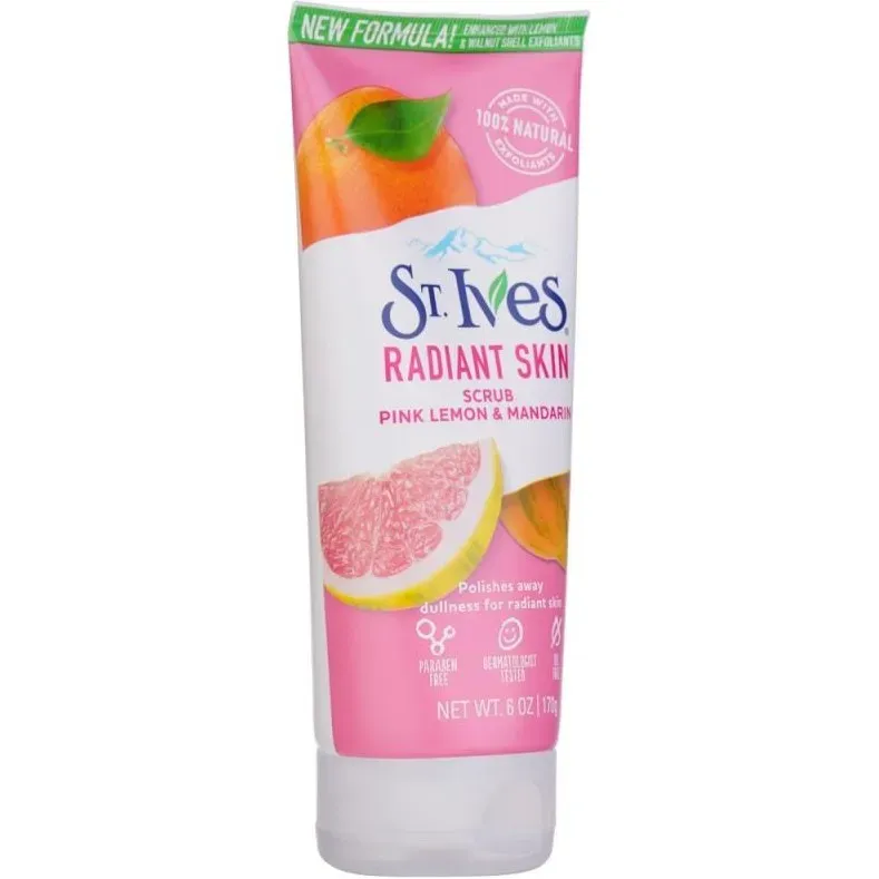 اسکراب صورت روشن کننده پرتقال و لیمو سینت ایوز ا St.Ives Radiant Skin Pink Lemon & Mandarin Scrub