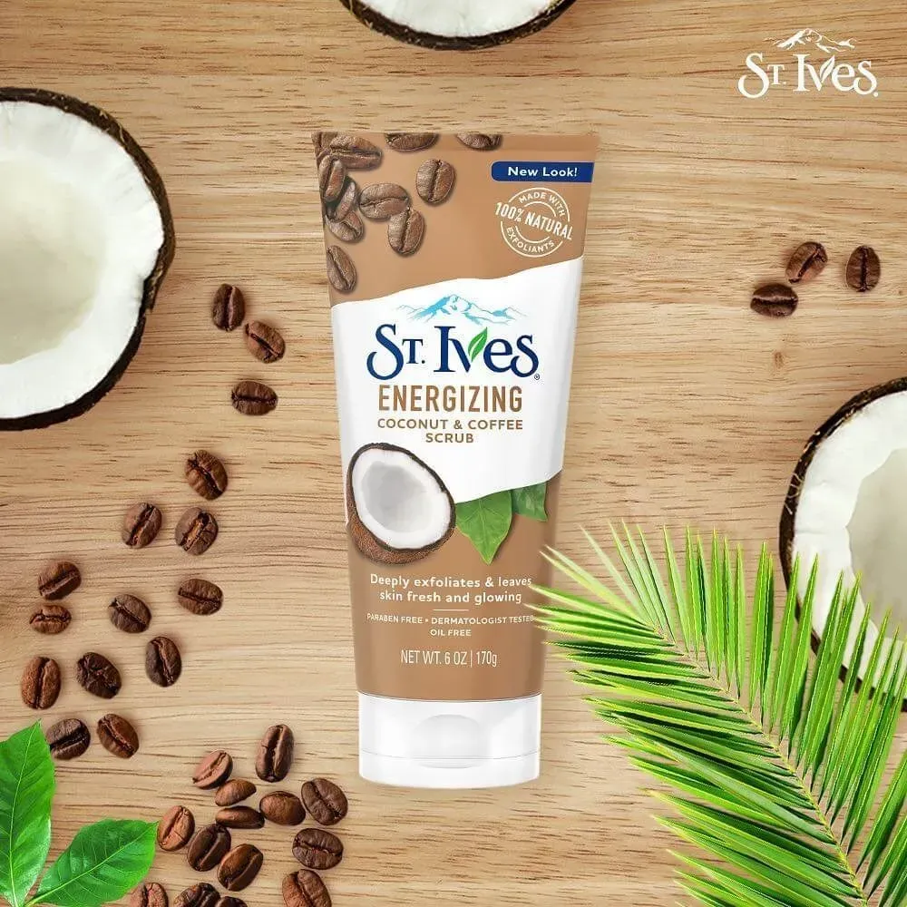 اسکراب تیوپی قهوه و نارگیل سینت ایوز ا ST. IveS ENERGIZING COCONUT & COFFEE SCRUB