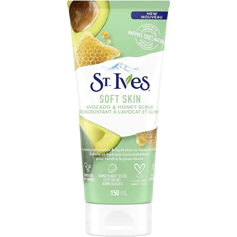 اسکراب نرم کننده عسل و آووکادو سینت ایوز ا St.Ives Soft Skin Avocado and Honey Scrub