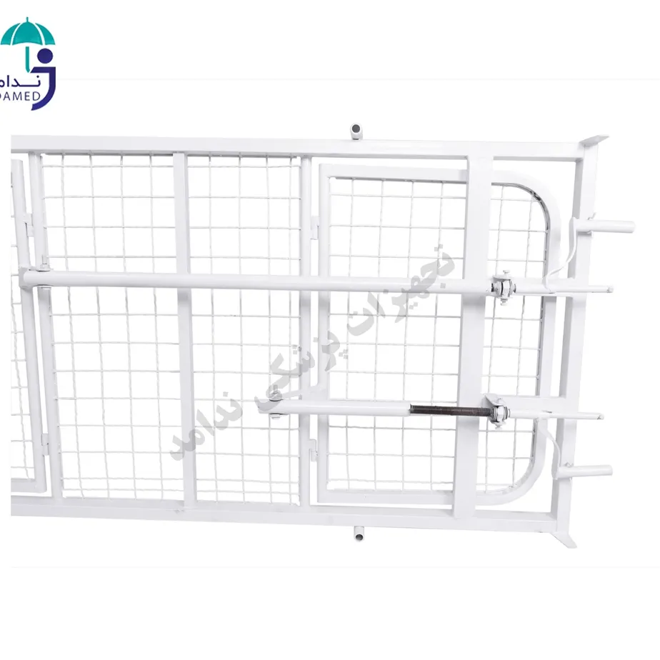 تخت بیمار دوشکن فلزی بسیارسبک چهار چرخ ترمز ضربدری لگن خور