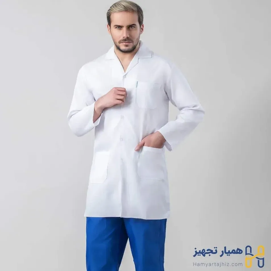 روپوش پزشکی مردانه طب پوش جنس ترگال کد ۱۰۲