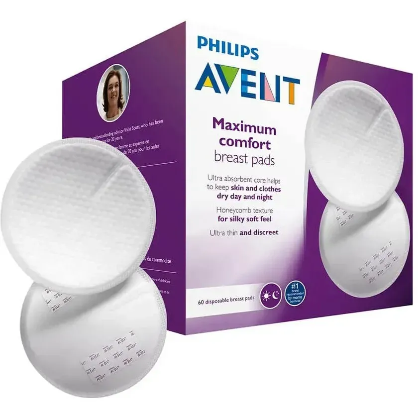 پد سینه یکبار مصرف 60 عددی اونت Avent ا breast pad code:25461